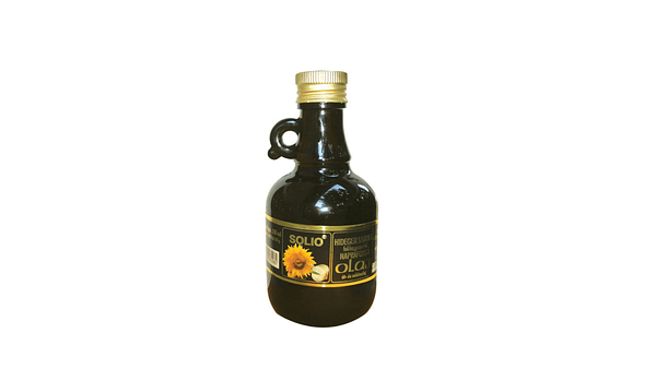 Slnečnicový olej s cesnakom 250 ml vo fľaši z tmavého skla